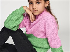 Kids ONLY bonbon/absinthe green highneck knit sweater